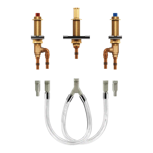 M-Pact Two Handle Roman Tub Valve 10" Center 1/2" Crimp Ring Pex Cold Expansion Pex Connection