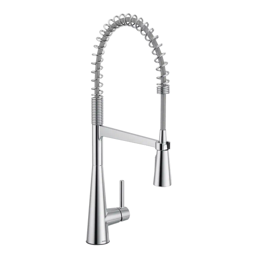 Sleek One-Handle Pre-Rinse Spring Pulldown Kitchen Faucet