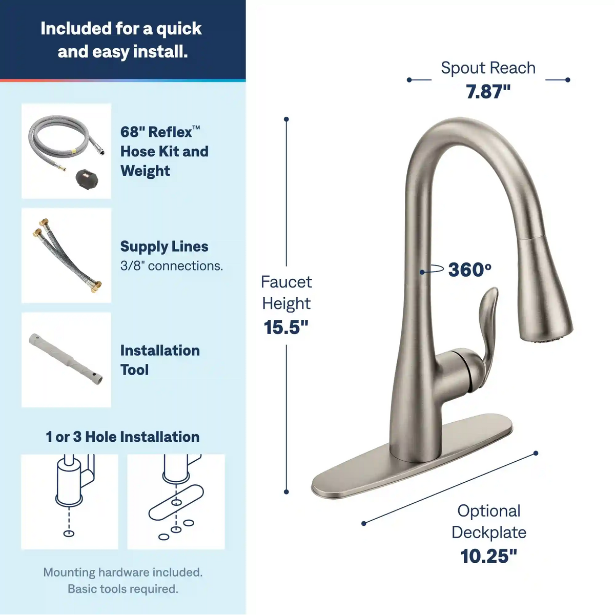 Arbor One-Handle High Arc Pulldown Kitchen Faucet