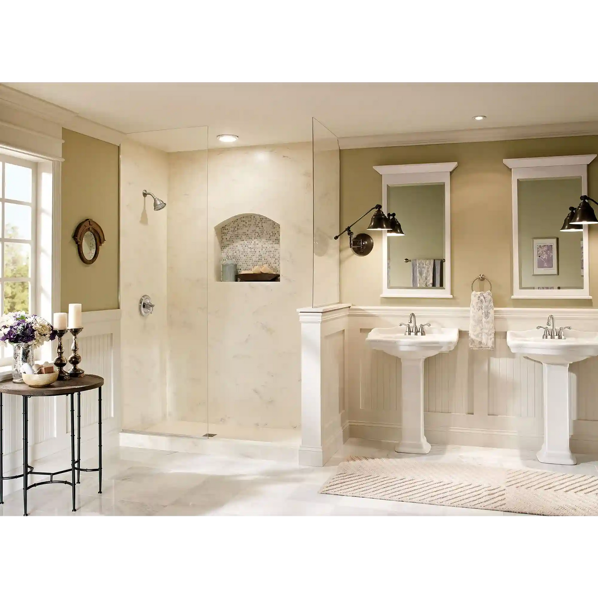 Traditional Two-Handle High Arc Bathroom Faucet