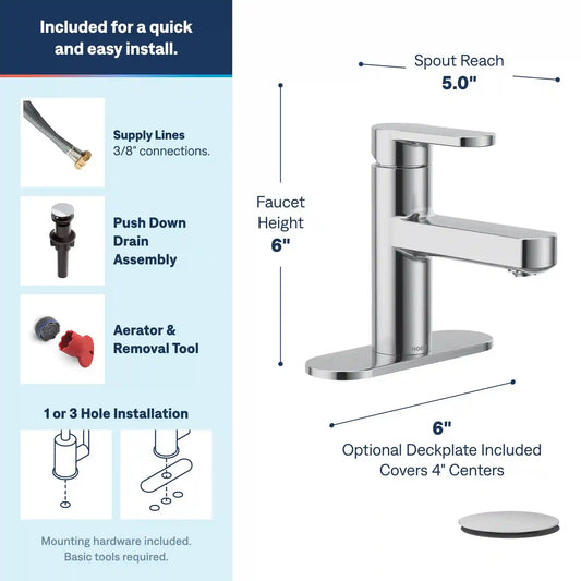 Laris One-Handle Low Arc Bathroom Faucet