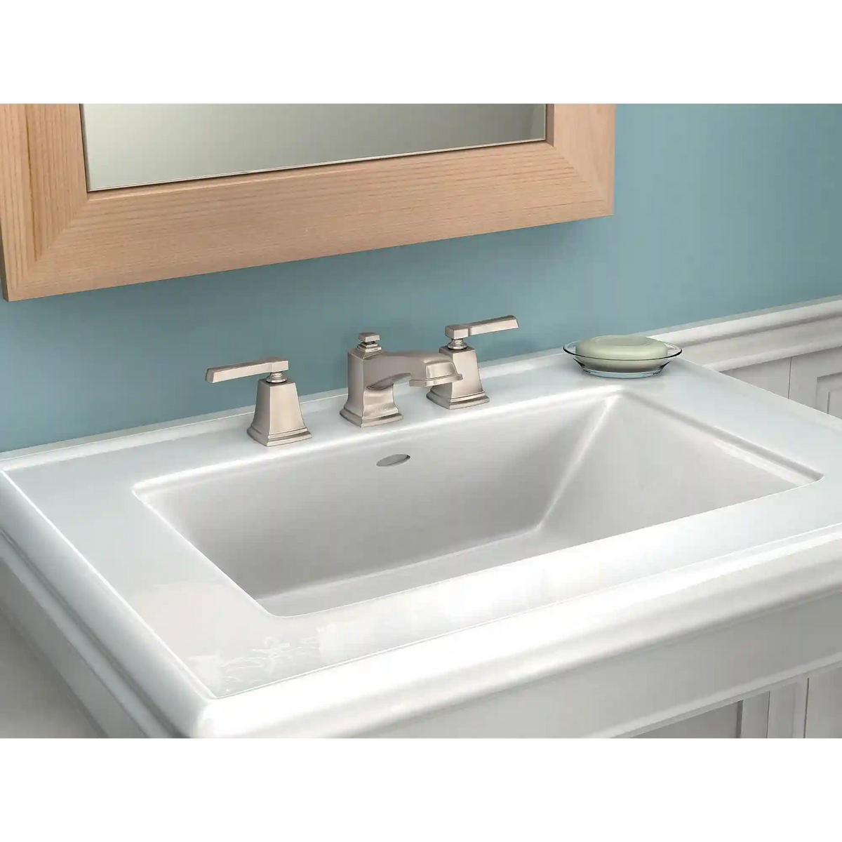Boardwalk Two-Handle Low Arc Bathroom Faucet
