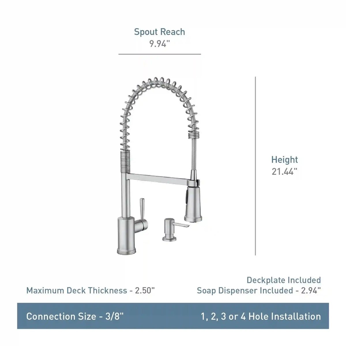 Indi Pre-Rinse Spring Kitchen Faucet