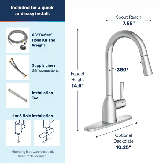 Adler One-Handle High Arc Pulldown Kitchen Faucet