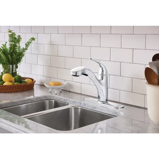 Brecklyn One-Handle Low Arc Pullout Kitchen Faucet
