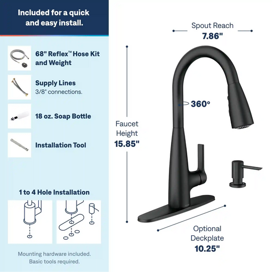 Haelyn One-Handle High Arc Pulldown Kitchen Faucet