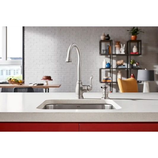 Anabelle Spot resist stainless/softgrip one-handle high arc single mount bar faucet