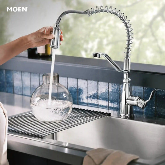 Nolia One-Handle High Arc Pre-Rinse Spring Pulldown Kitchen Faucet