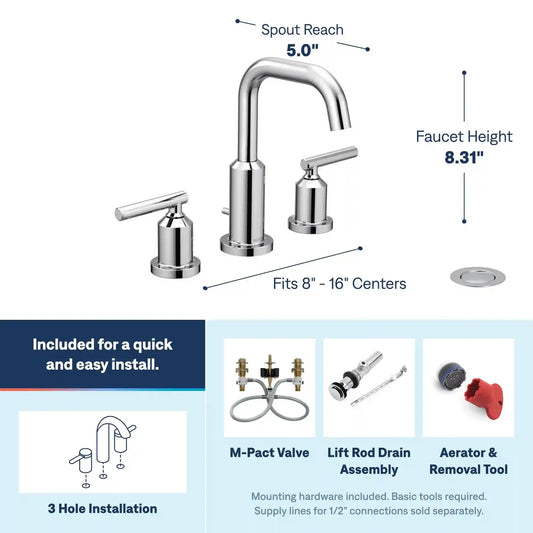 Gibson Two-Handle High Arc Bathroom Faucet