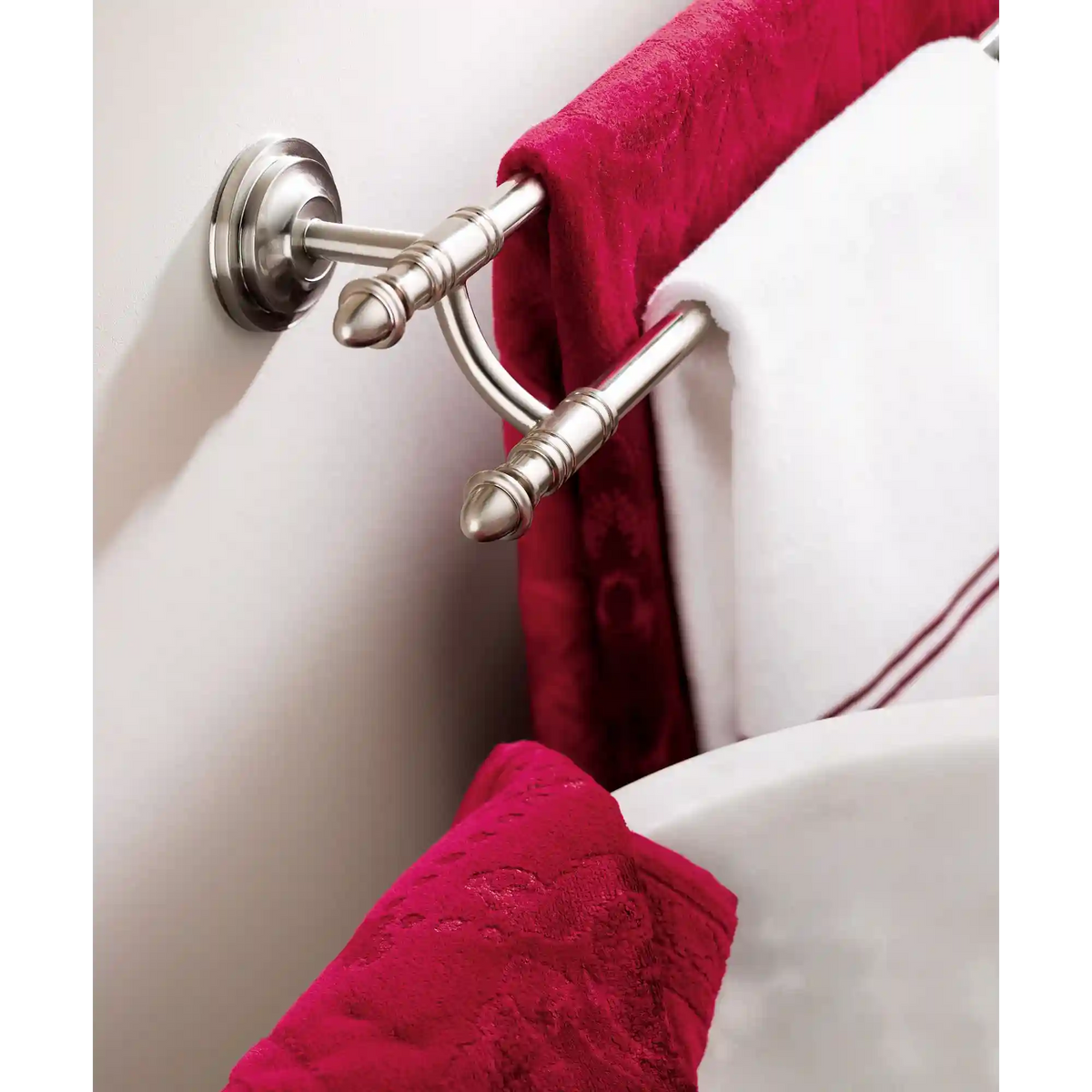 Stockton Chrome 24" double towel bar