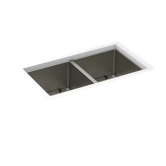 Prep 33" Steel Dual Mount Double Bowl Sink