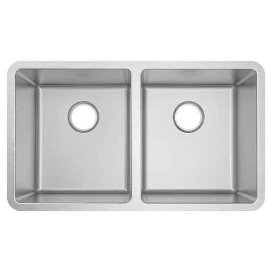 Prep 32" Steel Undermount Double Bowl Sink