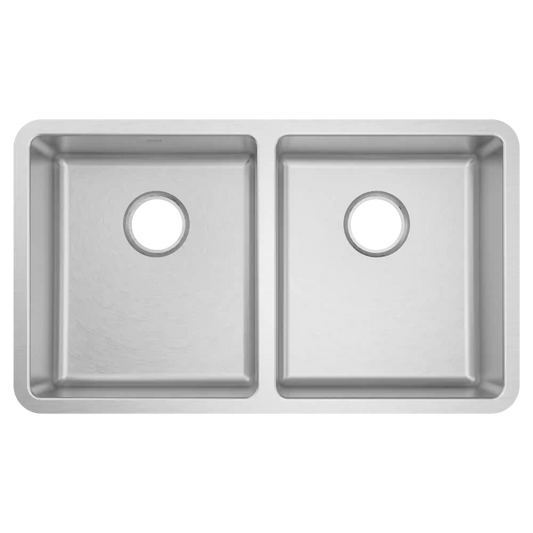 Prep 32" Steel Undermount Double Bowl Sink