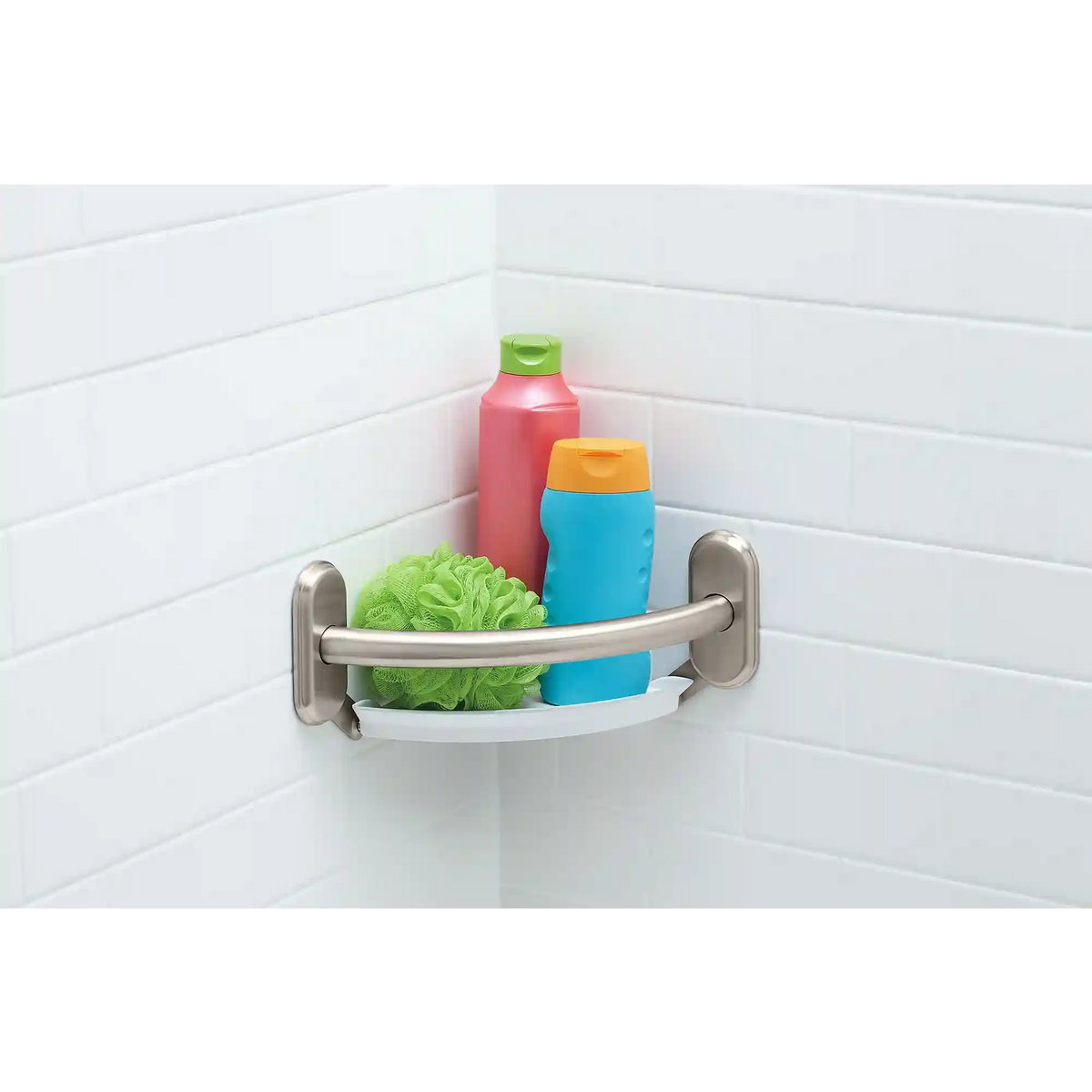 9" Grab Bar with Corner Shelf