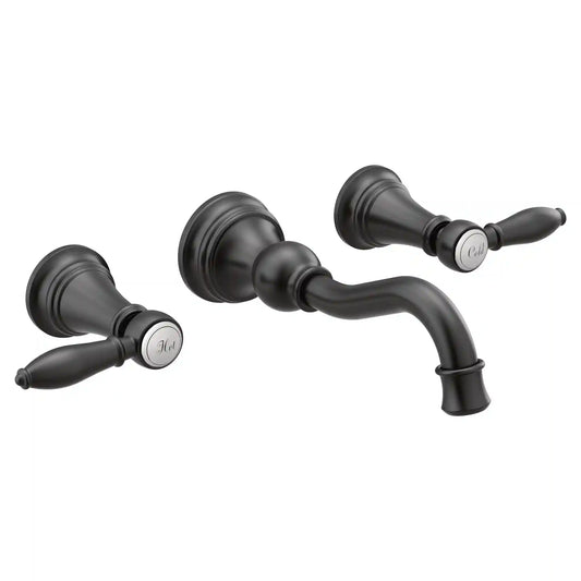 Weymouth Two-Handle High Arc Wall Mount Bathroom Faucet