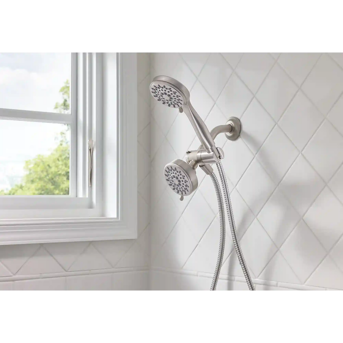 Ignite Five-Function 3 3/4" Diameter Standard Spray Head with Handheld Shower