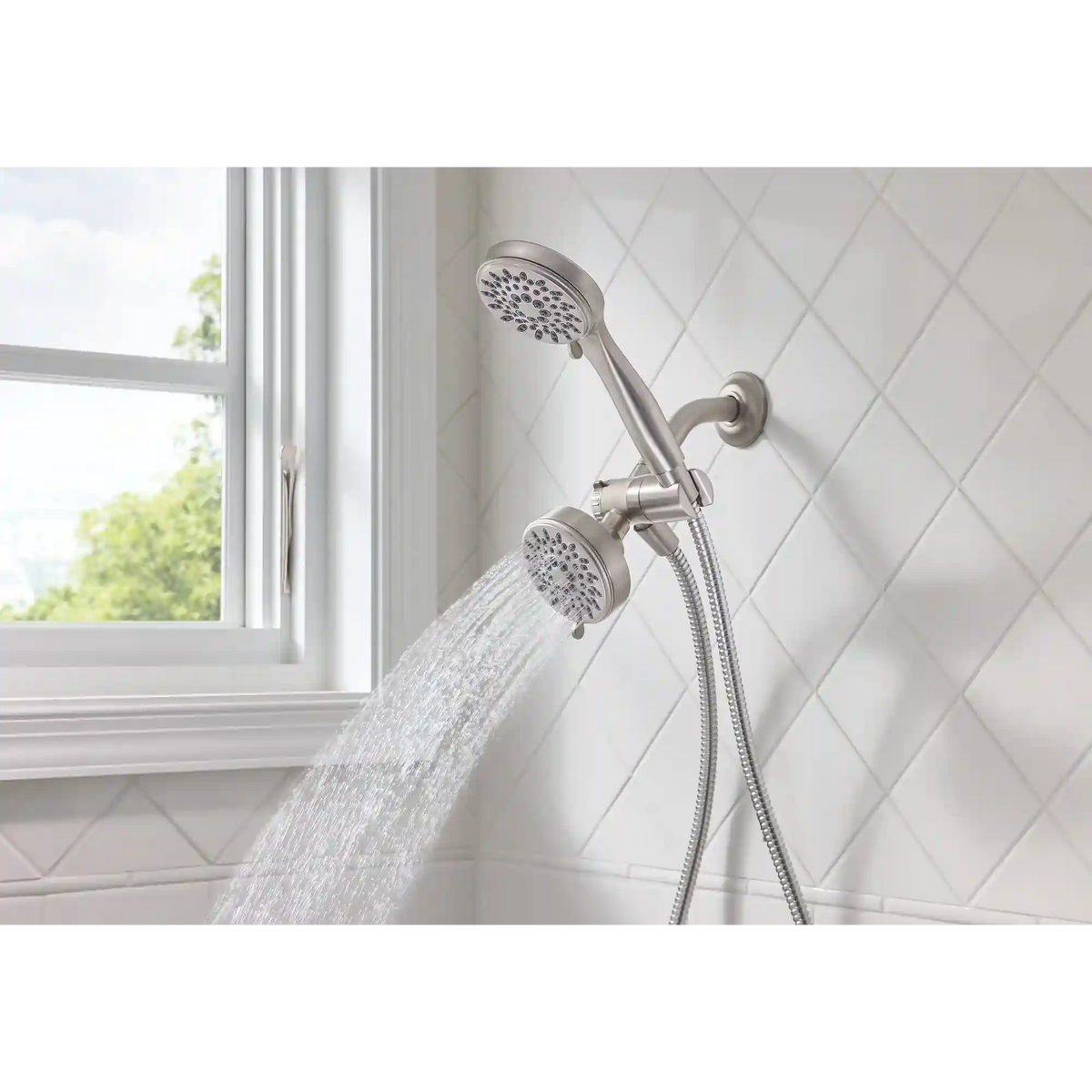 Ignite Five-Function 3 3/4" Diameter Standard Spray Head with Handheld Shower