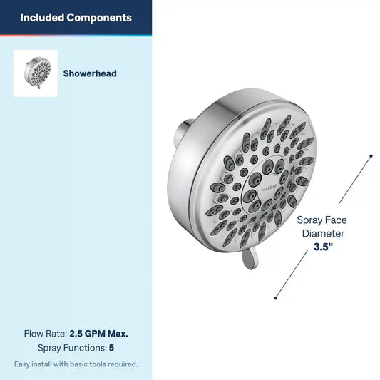 Ignite Five-Function 3 3/4" Diameter Spray Head Wallmount