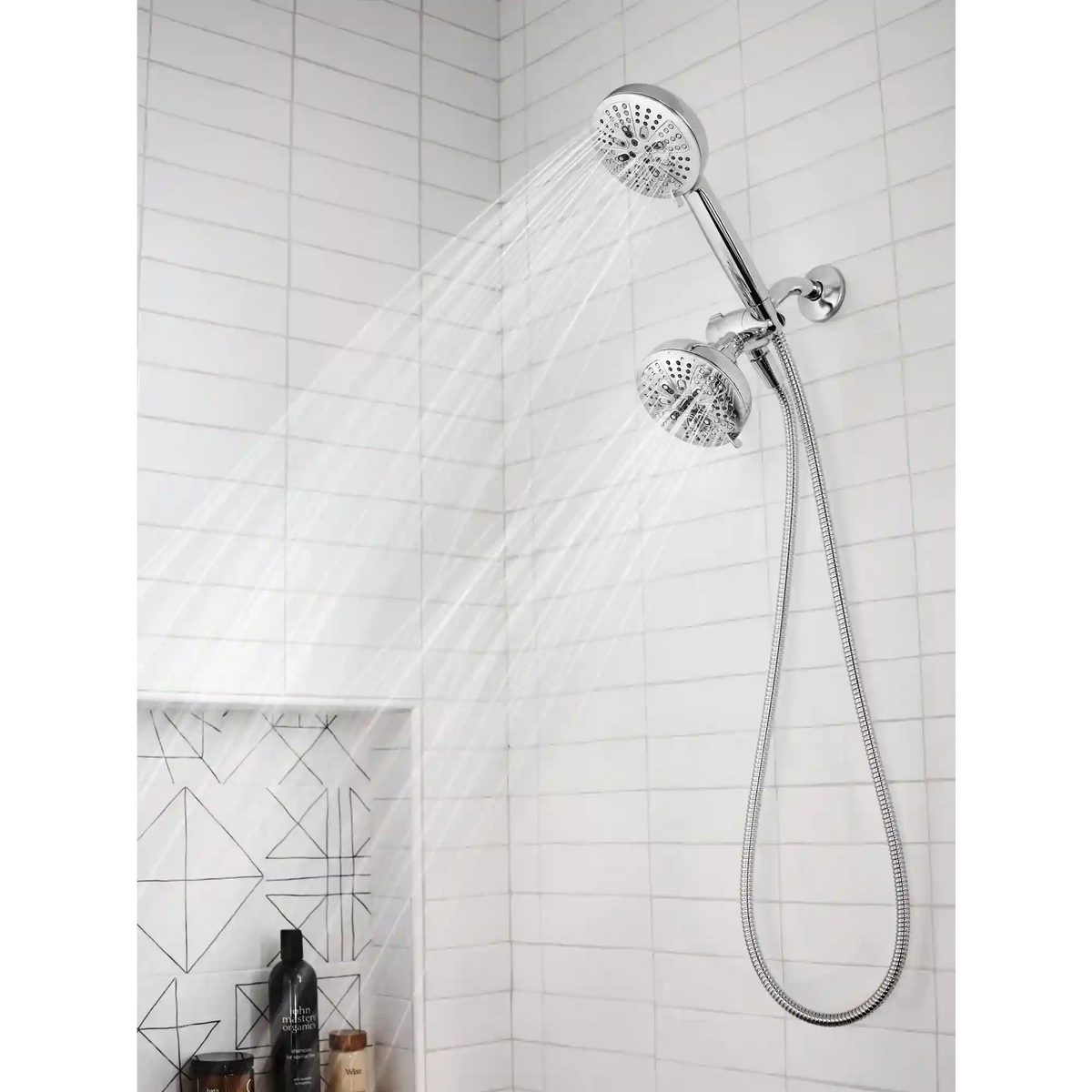 Hydro Energetix Eight-Function 4.75" Diameter Spray Head Standard with Handshower