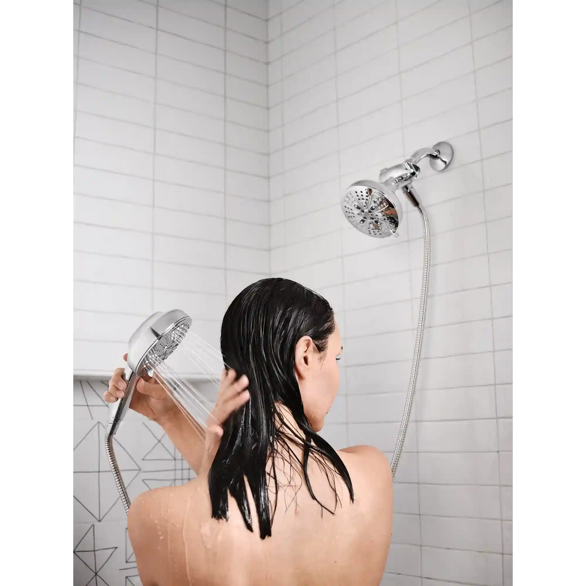 Hydro Energetix Eight-Function 4.75" Diameter Spray Head Standard with Handshower