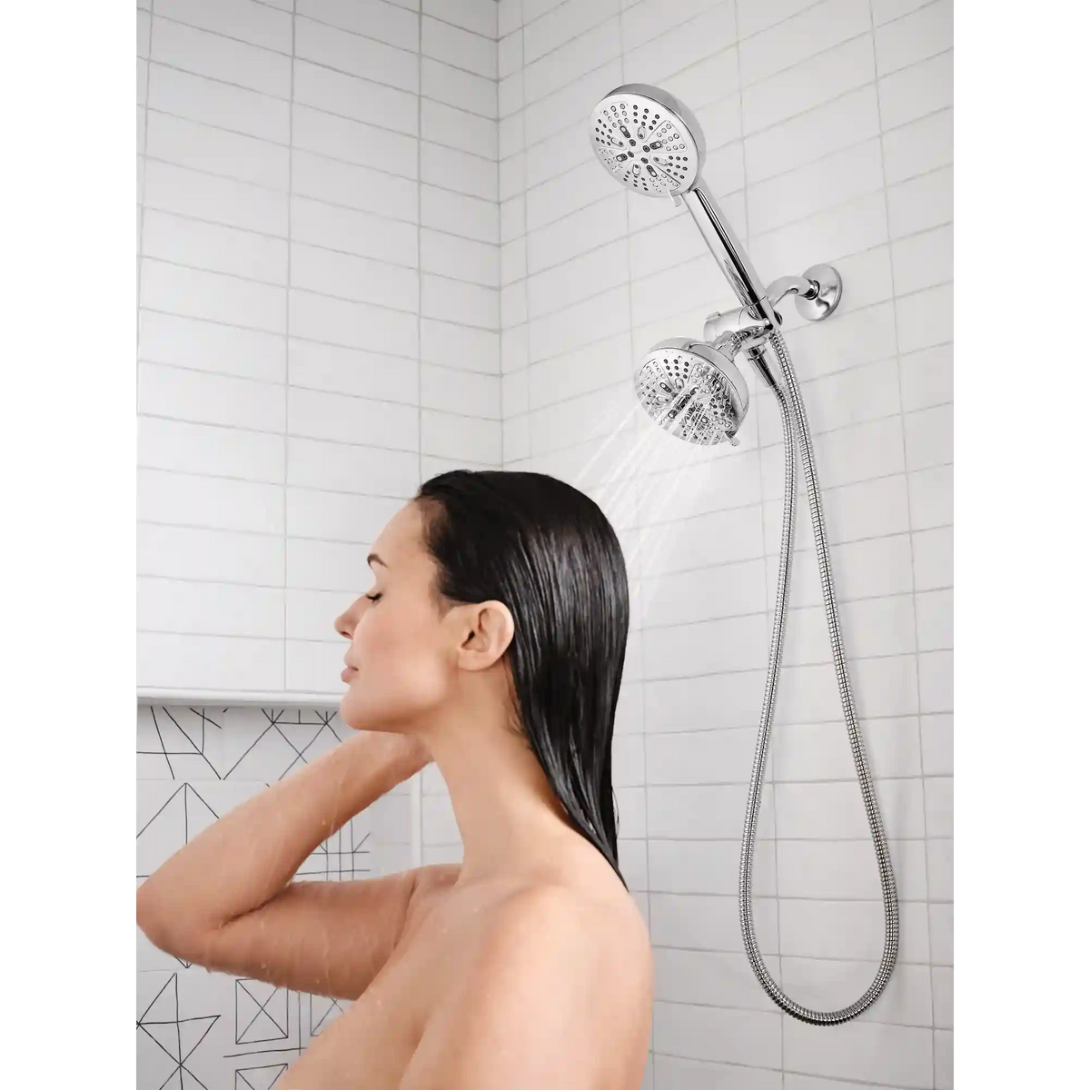 Hydro Energetix Eight-Function 4.75" Diameter Spray Head Standard with Handshower