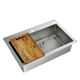 Islet 33"x22" Steel 18 Gauge Single Bowl Dual Mount Sink