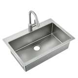 Kenadi 33"x22" Steel 18 Gauge Single Bowl Dual Mount Sink