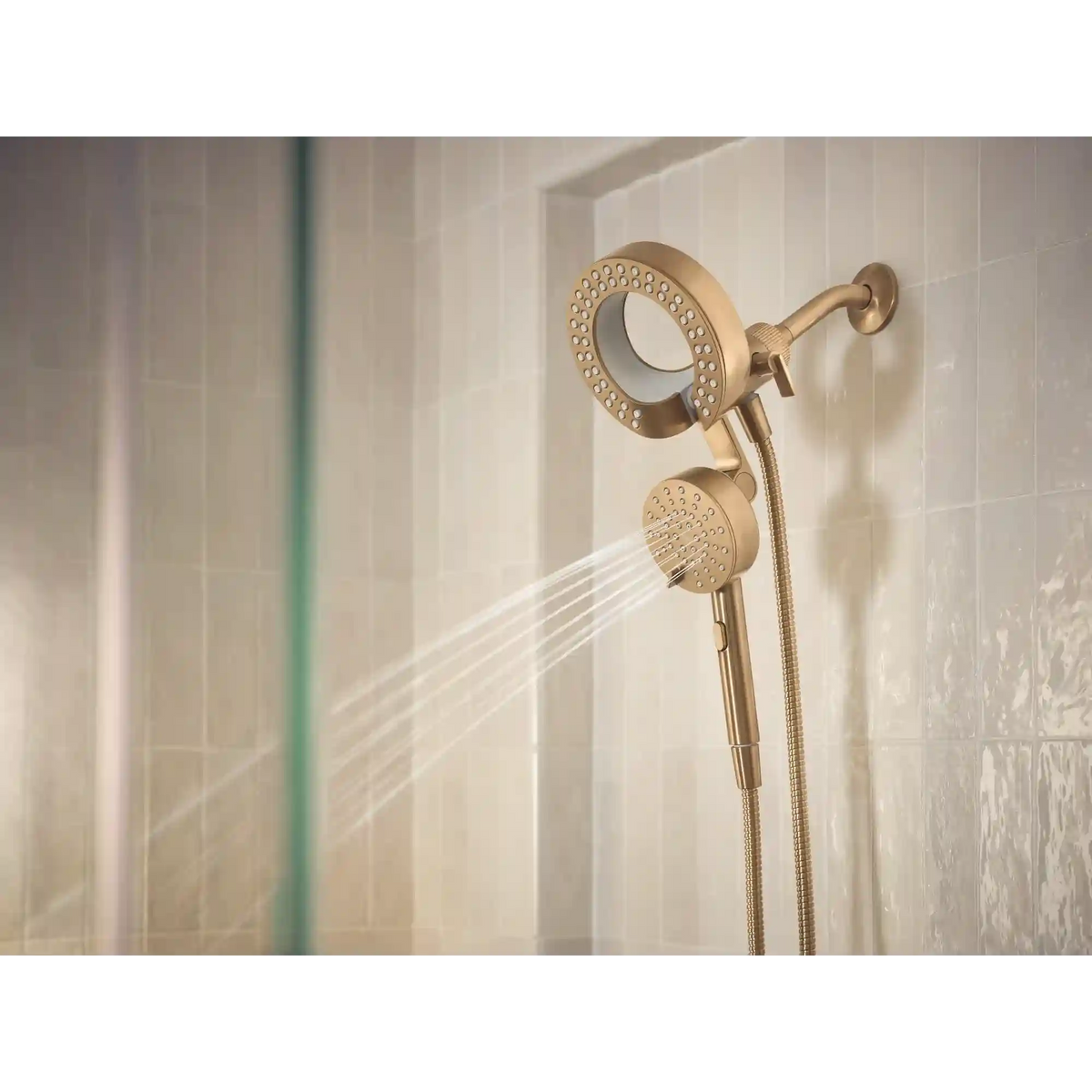 Magnetix Six-Function 6-1/2" Diameter Spray Head Standard with Handshower