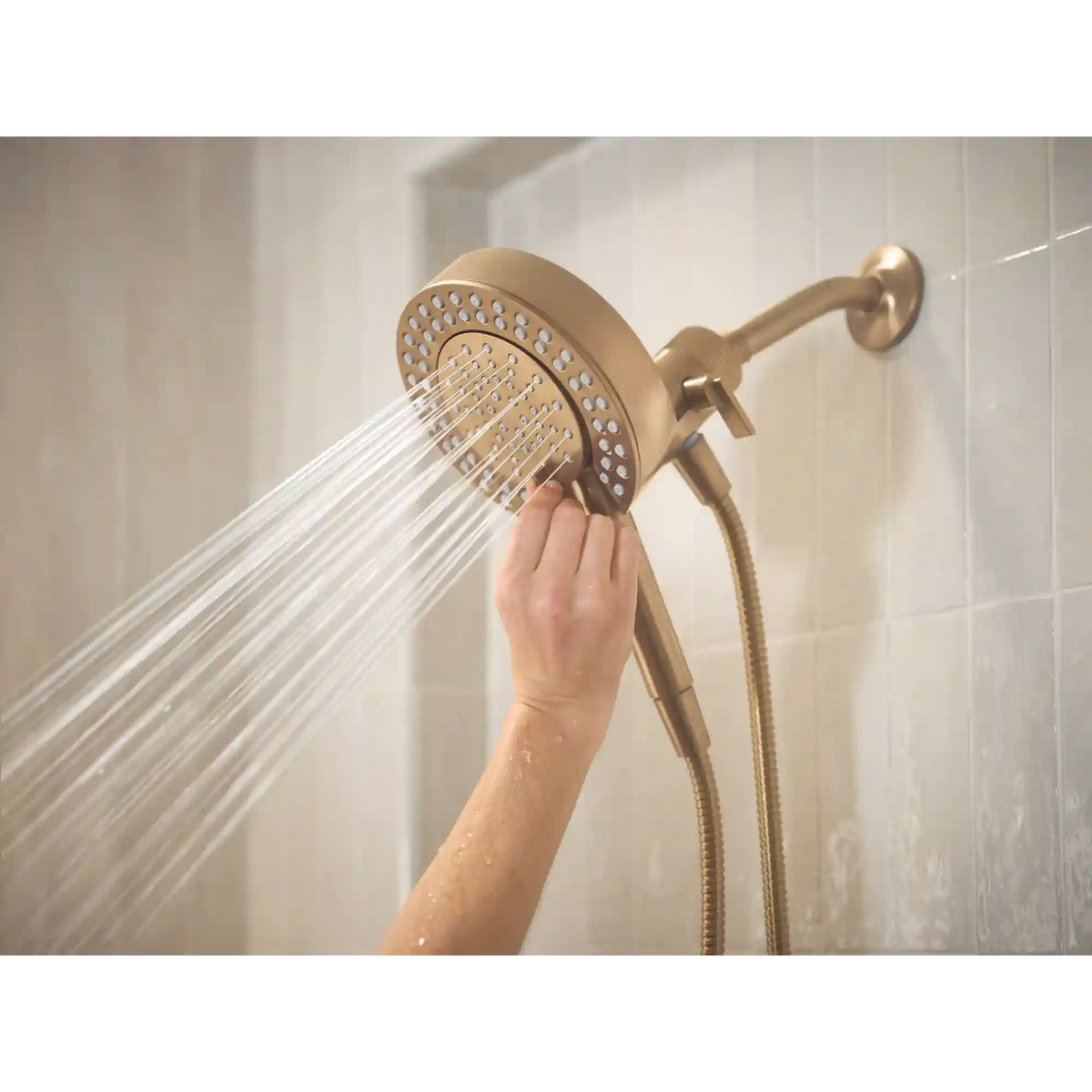 Magnetix Six-Function 6-1/2" Diameter Spray Head Standard with Handshower