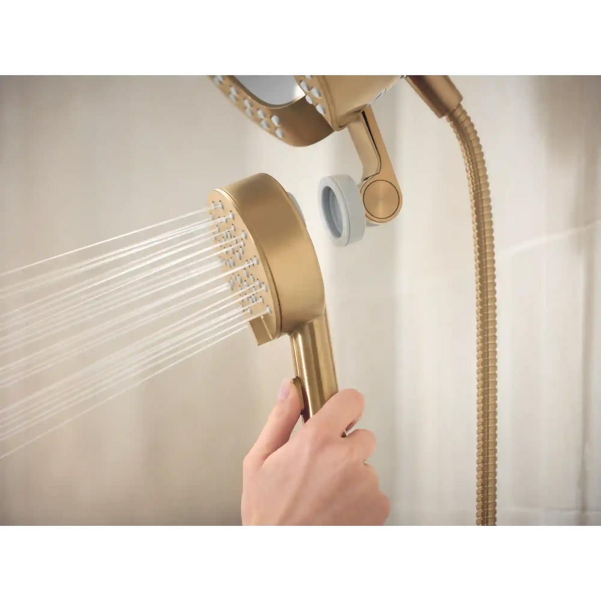Magnetix Six-Function 6-1/2" Diameter Spray Head Standard with Handshower