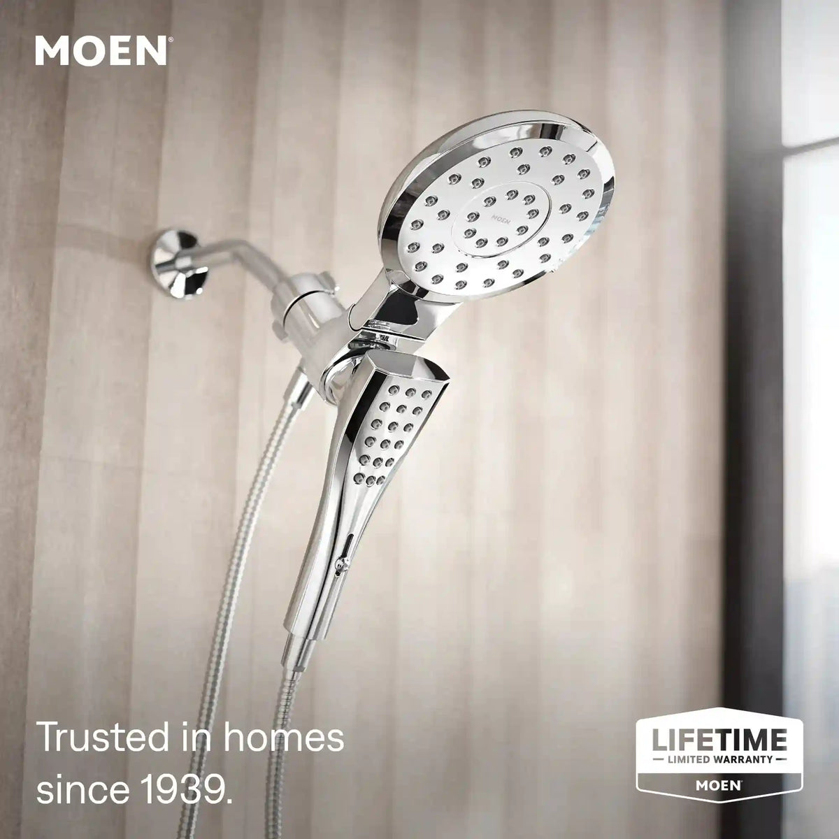 Verso Round Eight-Function 7" Diameter Spray Head with Handshower