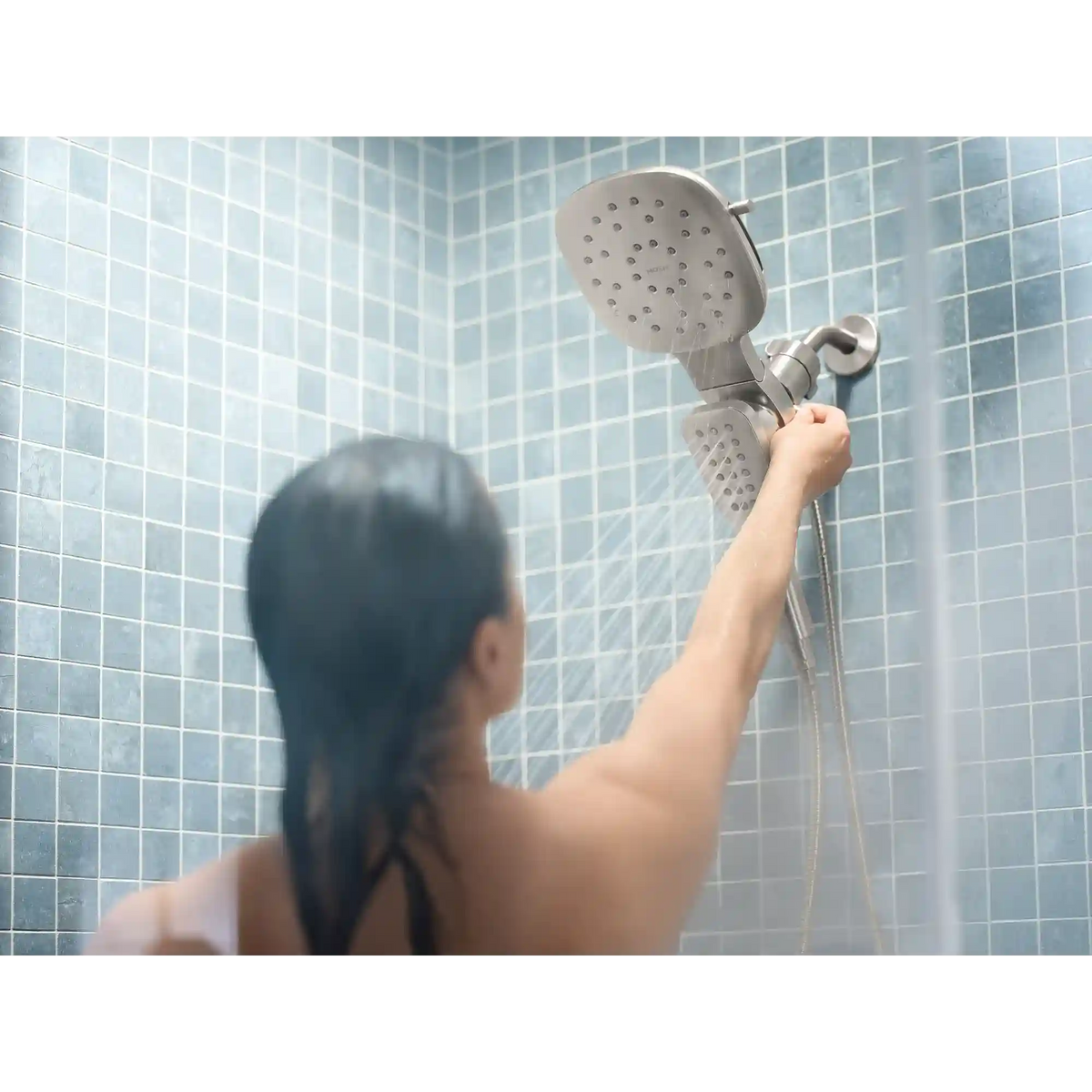 Verso 7" Square Dual Head Combination Shower with Infiniti Dial In