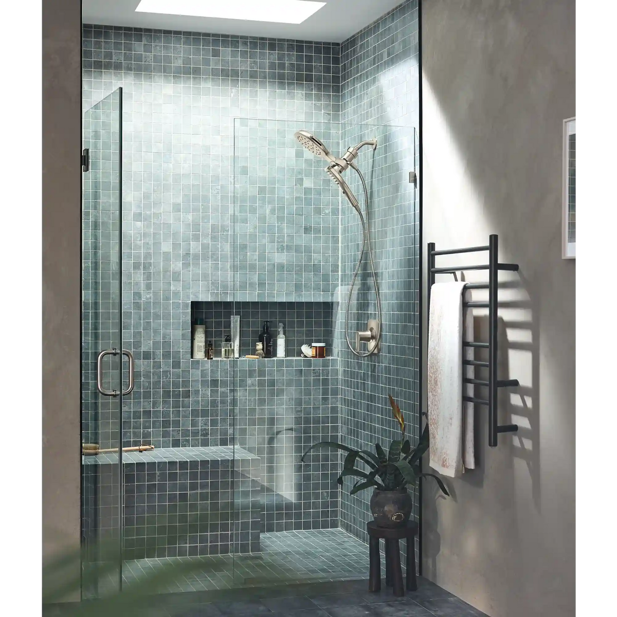 Verso 7" Square Dual Head Combination Shower with Infiniti Dial In