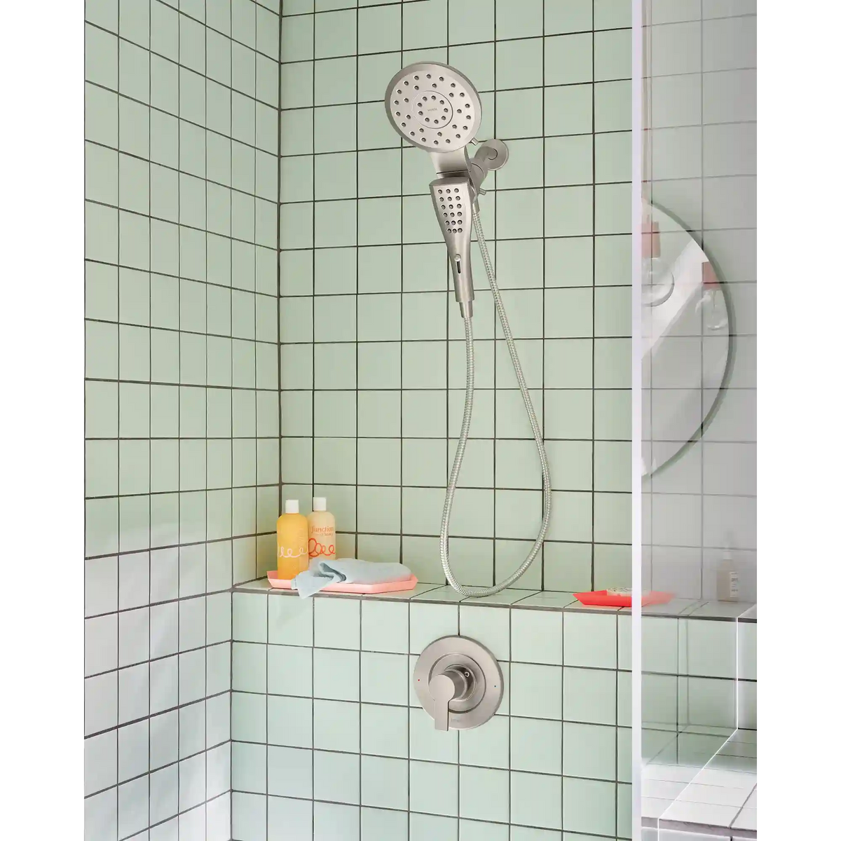 Verso Round Eight-Function Eco-Performance 7" Diameter Spray Head with Handshower