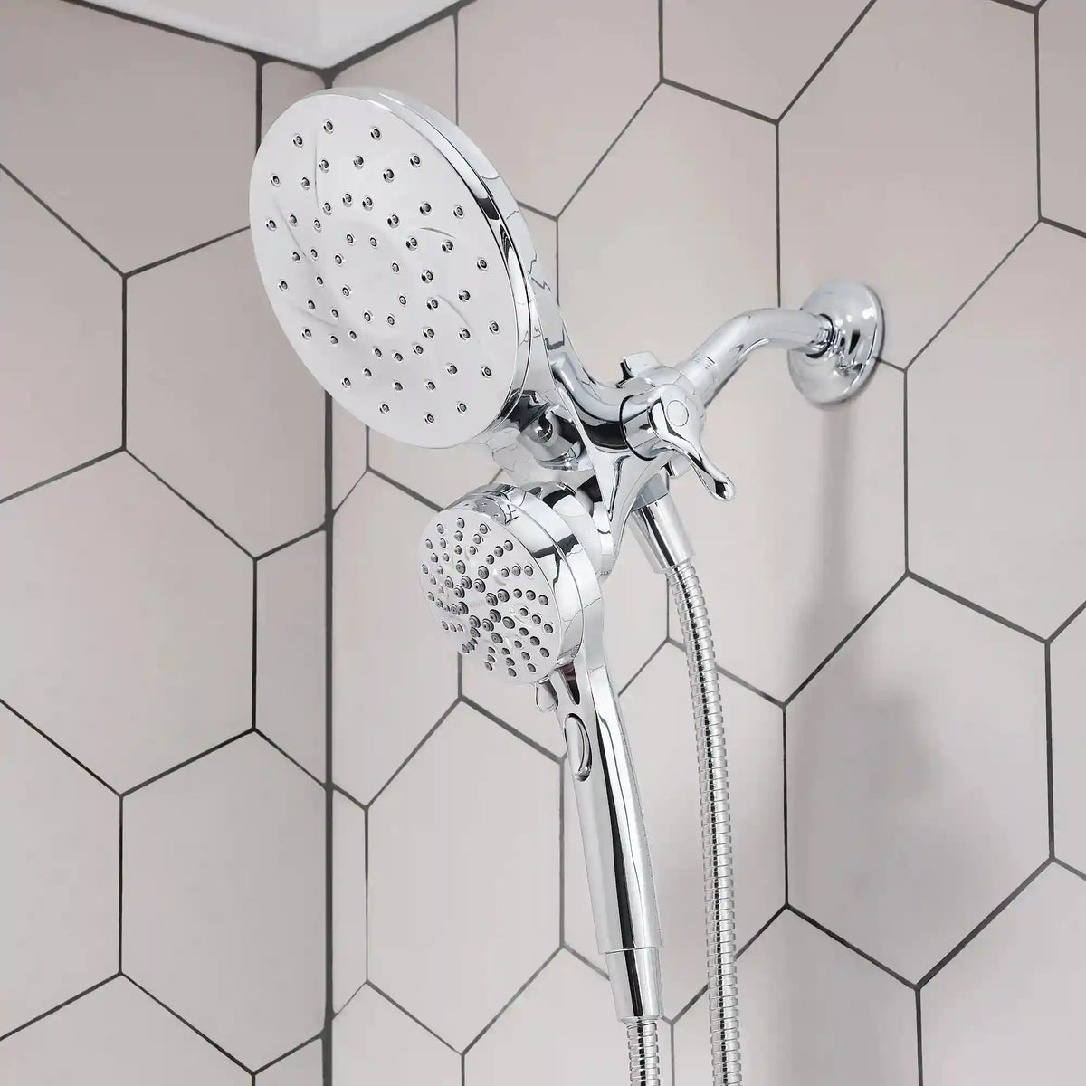 Engage Six-Function 6 1/2" Diameter Standard Spray Head with Handheld Shower