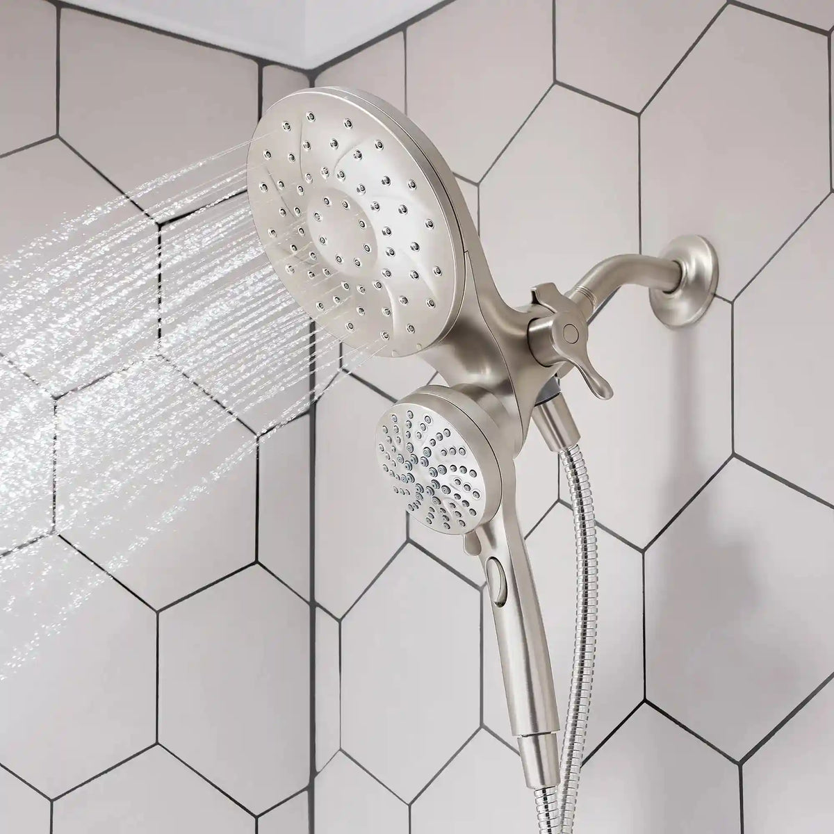 Engage Six-Function 6 1/2" Diameter Standard Spray Head with Handheld Shower