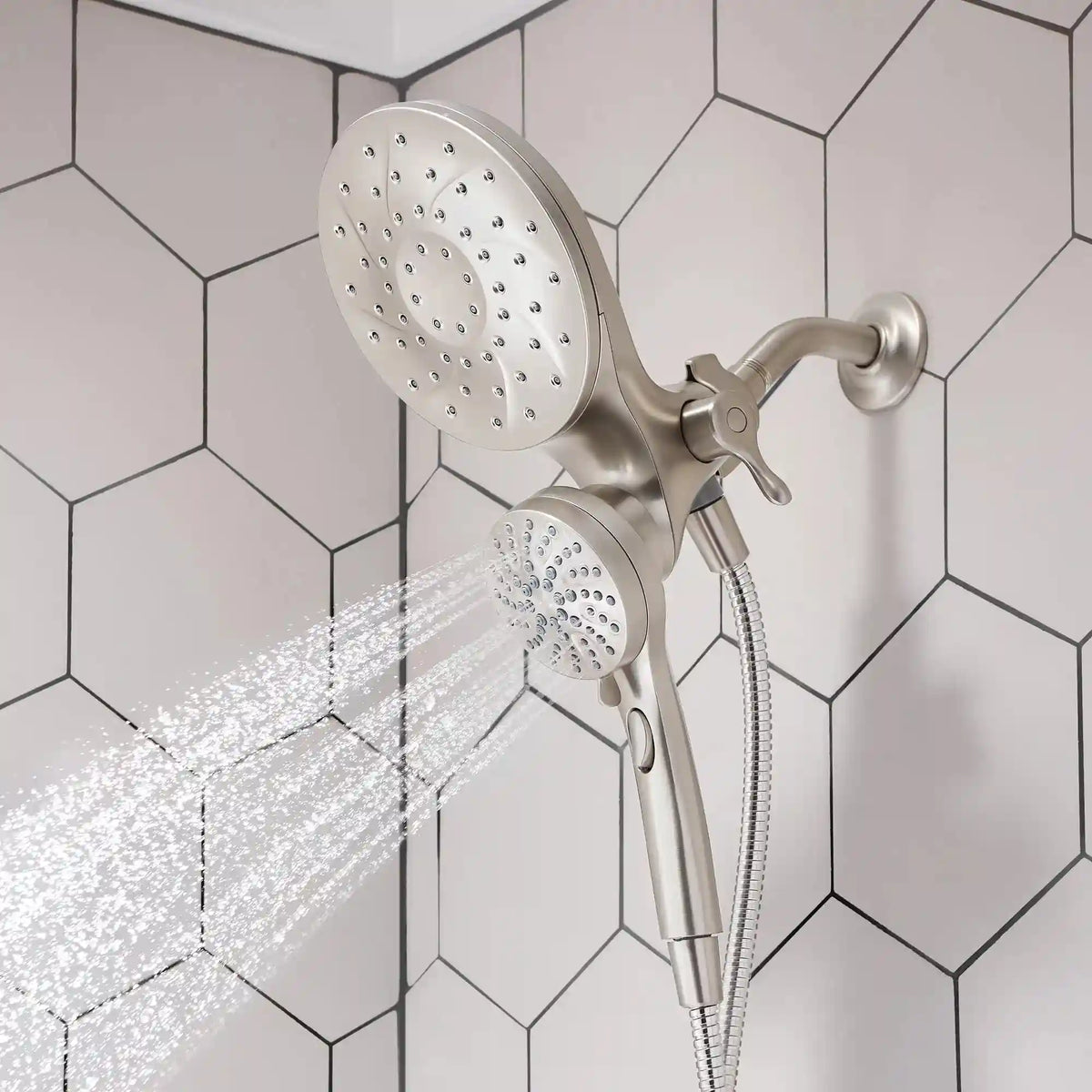 Engage Six-Function 6 1/2" Diameter Standard Spray Head with Handheld Shower