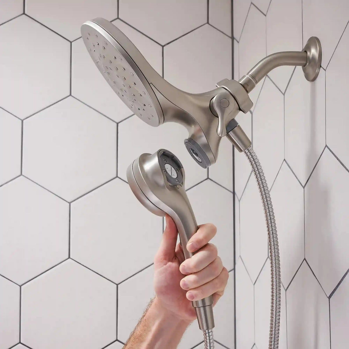 Engage Six-Function 6 1/2" Diameter Standard Spray Head with Handheld Shower