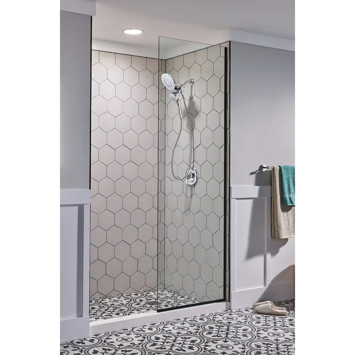 Engage Six-Function 6 1/2" Diameter Standard Spray Head with Handheld Shower