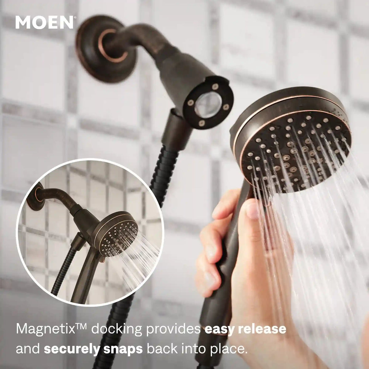 Engage Six-Function 3 1/2" Diameter Spray Head Handheld Shower