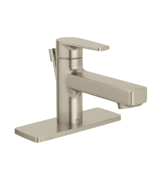 Slate Brushed nickel one-handle low-profile bathroom faucet