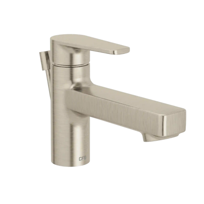 Slate Brushed nickel one-handle low-profile bathroom faucet