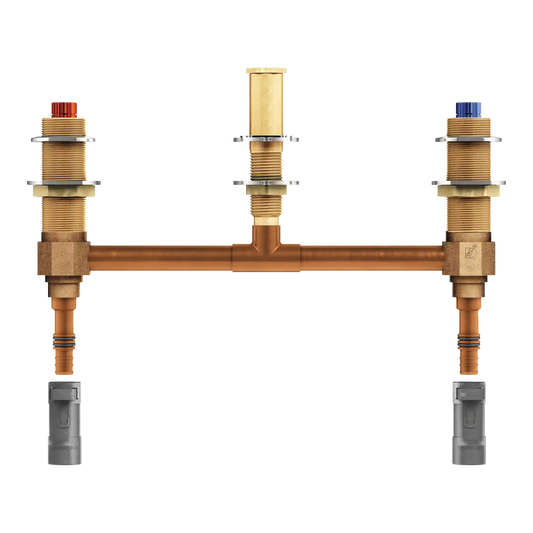 M-Pact Two Handle Roman Tub Valve 10" Centers 1/2" Pex with 1/2" Cpvc Adapters