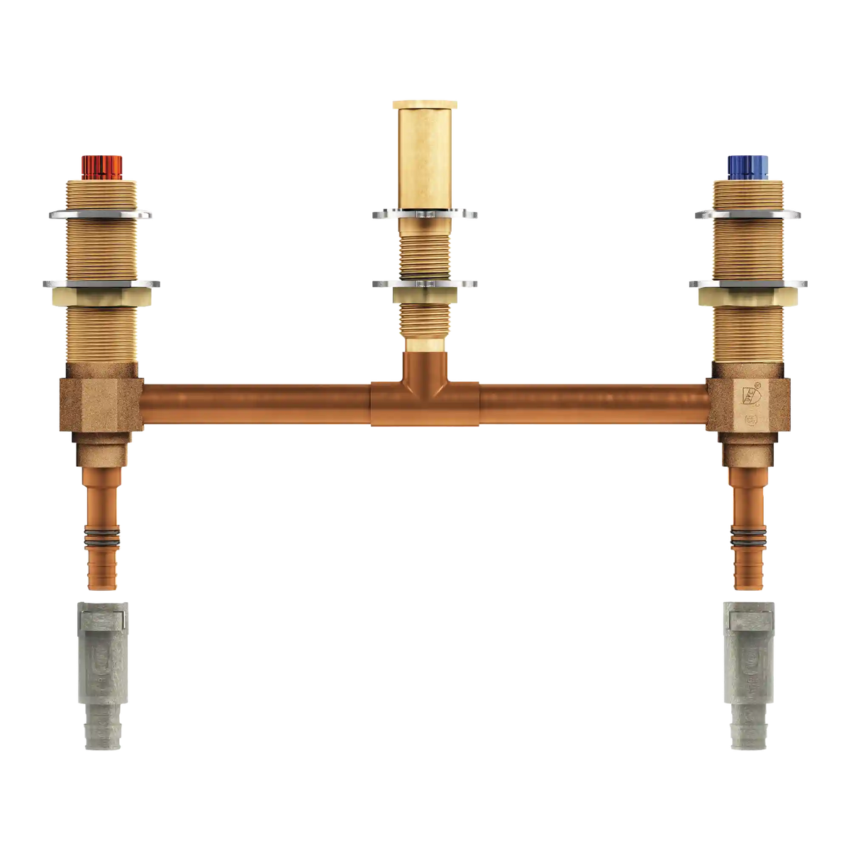 M-Pact Two Handle Roman Tub Valve 10" Centers 1/2" Pex with 1/2" Cold Expansion Pex Adapters