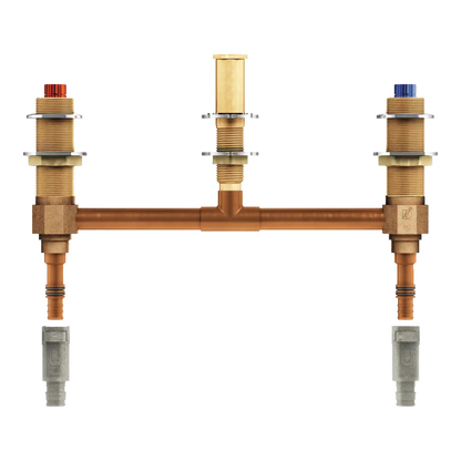 M-Pact Two Handle Roman Tub Valve 10" Centers 1/2" Pex with 1/2" Cold Expansion Pex Adapters