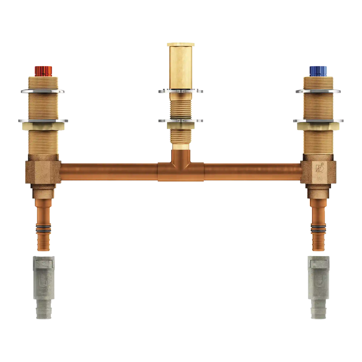 M-Pact Two Handle Roman Tub Valve 10" Centers 1/2" Pex with 1/2" Cold Expansion Pex Adapters