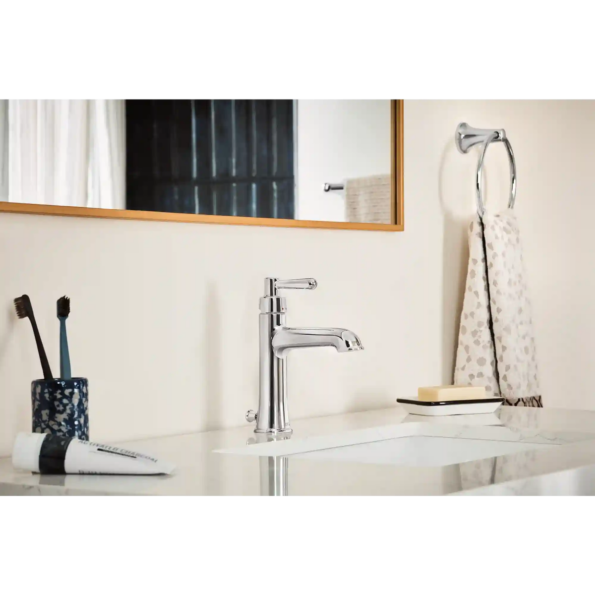 Ember Chrome one-handle low arc bathroom faucet
