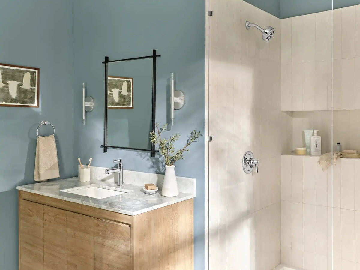 Aluma Chrome one-handle low arc bathroom faucet