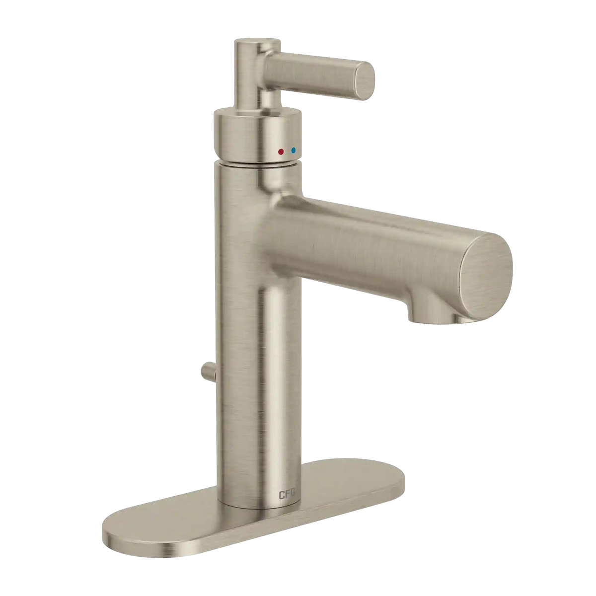 Aluma Brushed nickel one-handle low arc bathroom faucet