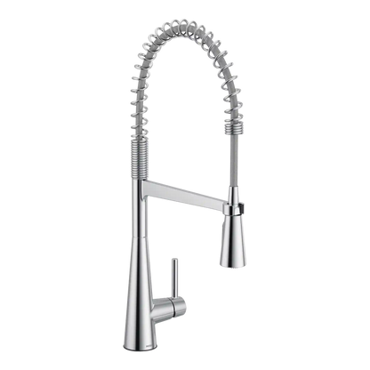 Sleek One-Handle Pre-Rinse Spring Pulldown Kitchen Faucet
